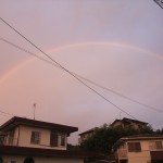 台風１２号前の朝の虹
